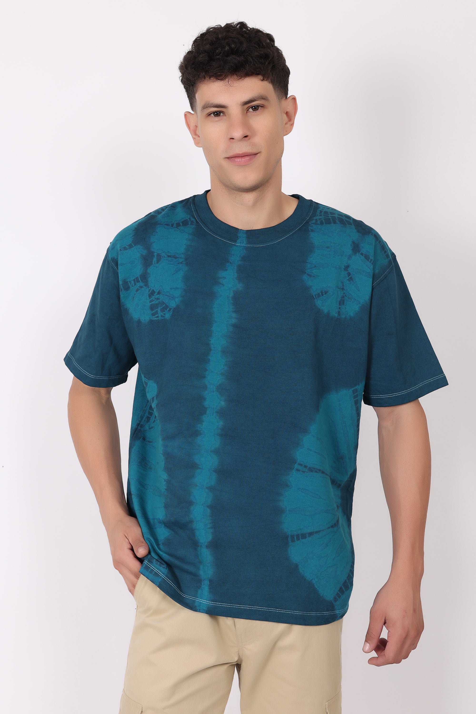 Blue Tie & Dye Plus Oversized T-Shirt