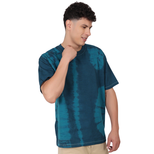 Blue Tie & Dye Plus Oversized T-Shirt